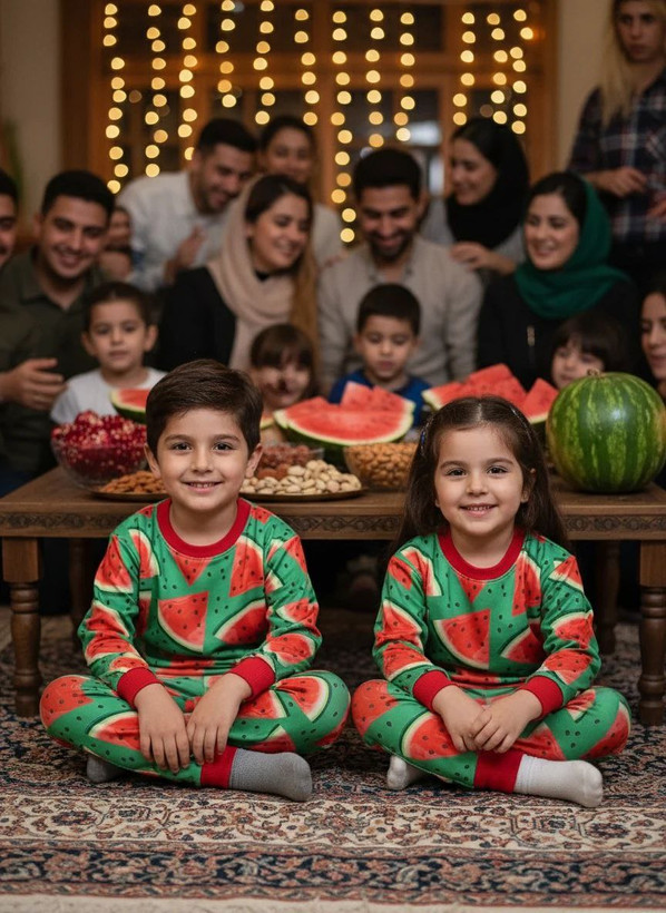 ست بلوز شلوار لاینردار هندوانه یلدایی _ 101149
