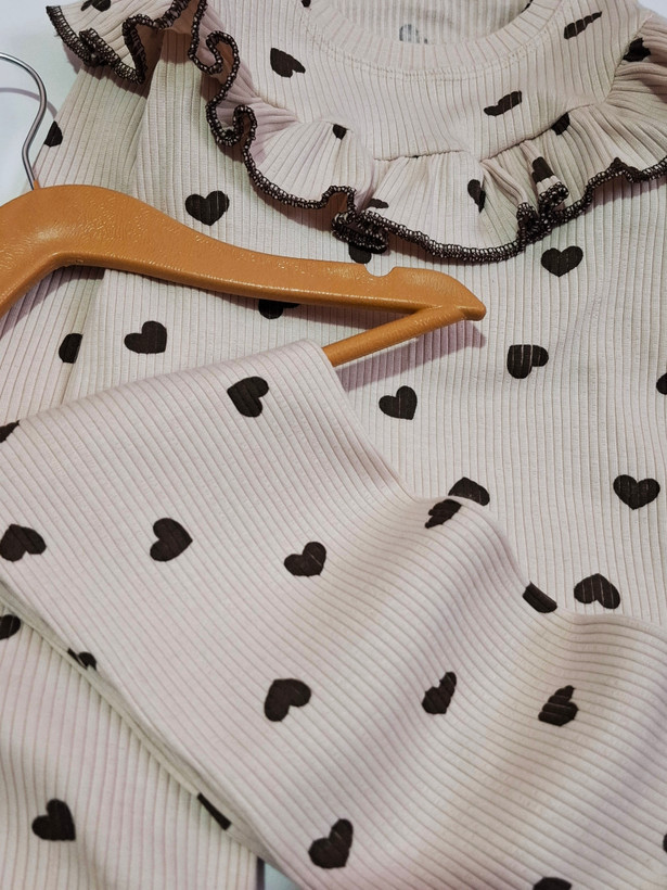 ست بلوز شلوار راحتی طرح قلب