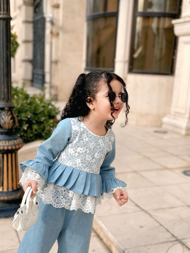 ست2 تیکه جین با دانتل درجه1