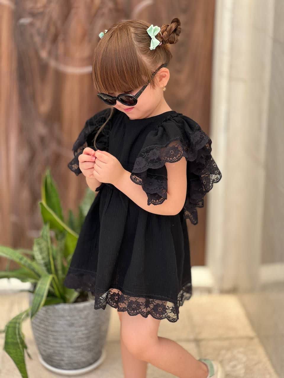 پیراهن مشکی تور دوزی