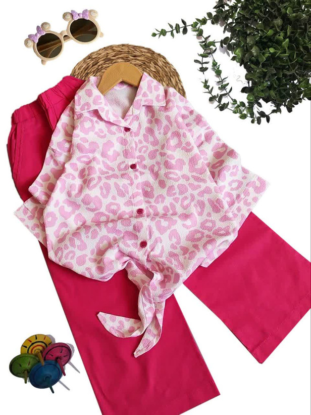 ست شومیز گره ای +شلوار نیم بگ