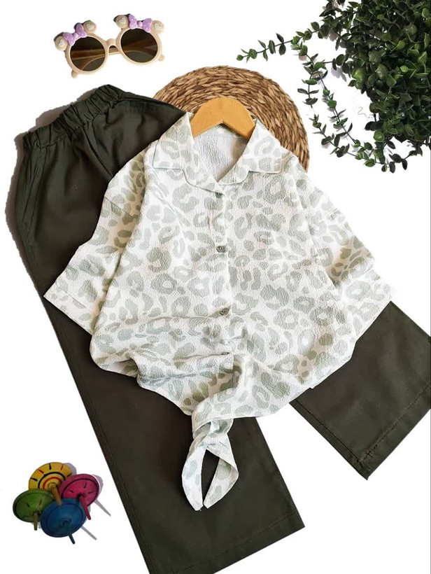 ست شومیز گره ای +شلوار نیم بگ