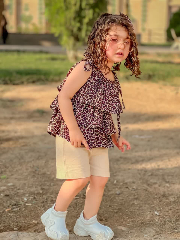 ست تاپ شلوارک پلنگی