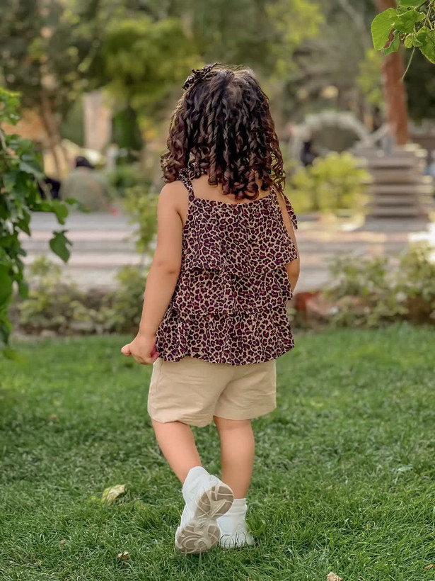 ست تاپ شلوارک پلنگی